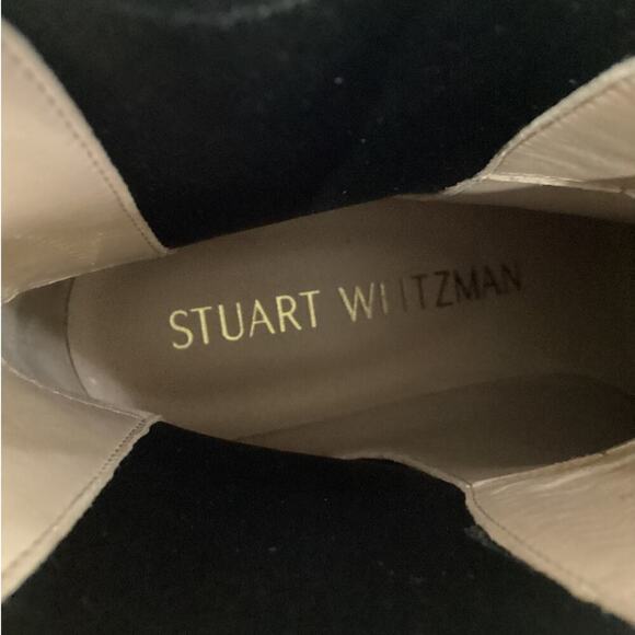 Stuart Weitzman Norah Chelsea Bootie White Size 8.5 C  Leather Platform Lug Sole - Picture 14 of 16